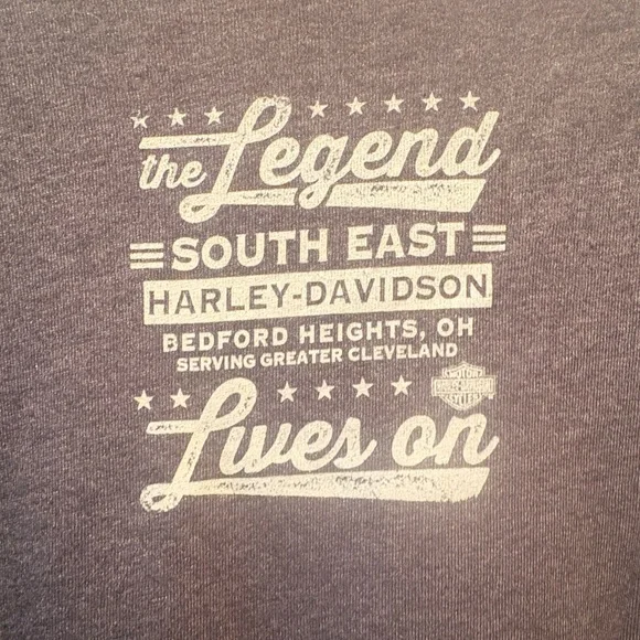 Harley-Davidson Women's Roses & Bling Long Sleeve Shirt, Vintage Black /Gray - Picture 4 of 5